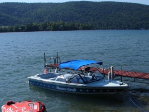WKB626-Solakian-Boat Vintage MasterCraft at the dock