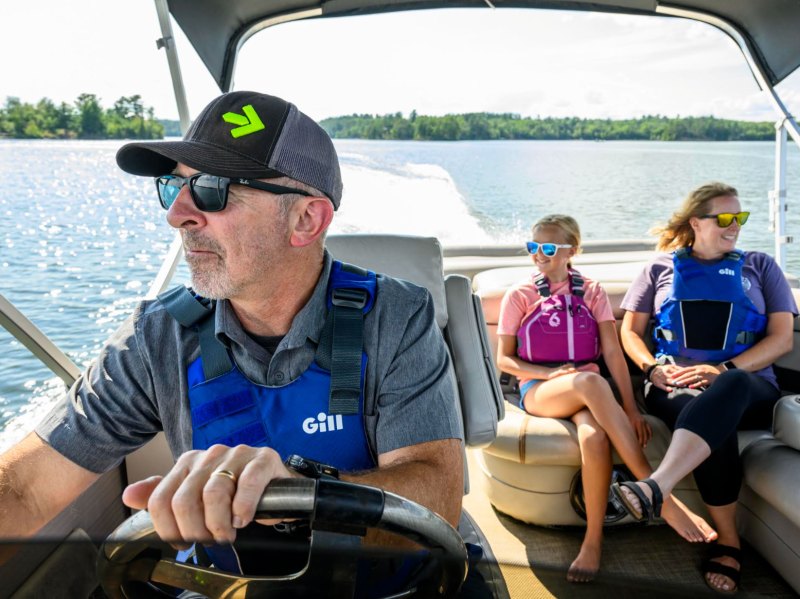 Family on a boat