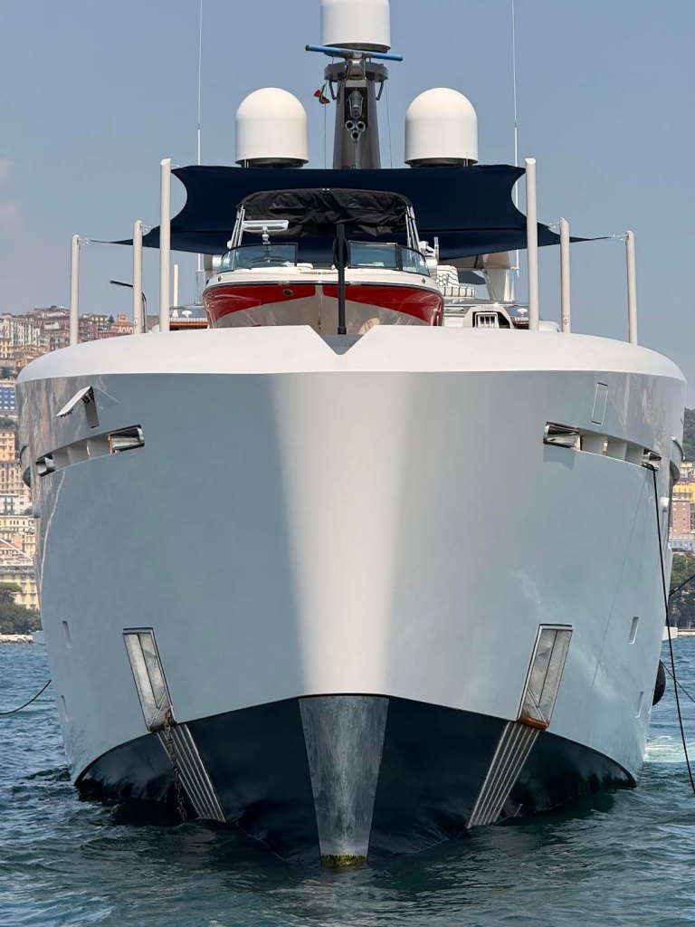 MasterCraft on bow of yacht
